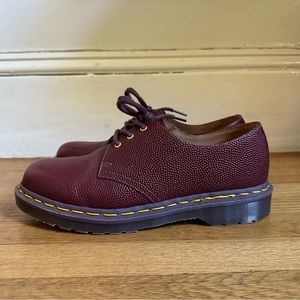 ⭐️RARE DOC Dr Martens Made in England 50th Anniversary Oxblood Pebble 1461 UK 8